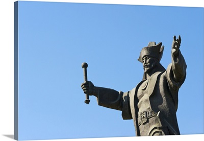 Statue Of Kenesary Khan At The Entrance To Turkestan, Kazakhstan