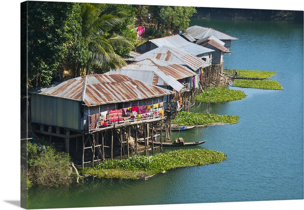Stilt Houses On Kaptai Lake, Rangamati, Chittagong Division, Bangladesh