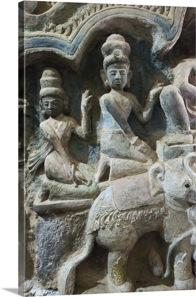 Stone carving in Shitthaung Temple, Mrauk-U, Rakhine State, Myanmar