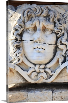 Stone Head Of Medusa At Temple Of Apollo In Didyma, Turkey