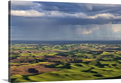 Stormy Clouds Over Rolling Hills From Steptoe Butte Near Colfax, Washington State, USA