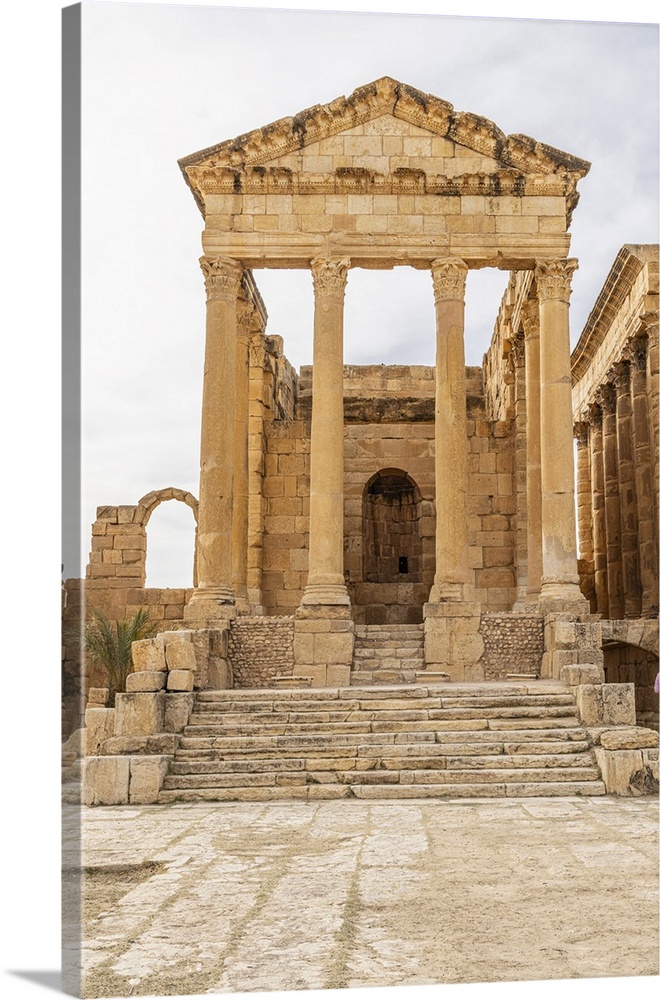 Subaytilah, Kasserine, Tunisia. Capitoline temples at the Byzantine Roman ruins in Sbeitla.