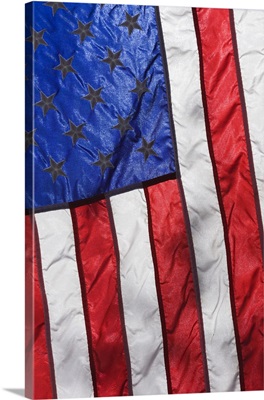 Sunlight Shines Through An American Flag