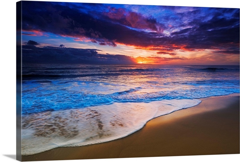 Sunset Over The Channel Islands From San Buenaventura State Beach ...