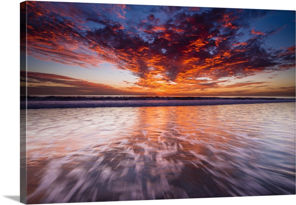 Sunset over the Channel Islands from Ventura State Beach, Ventura, California USA