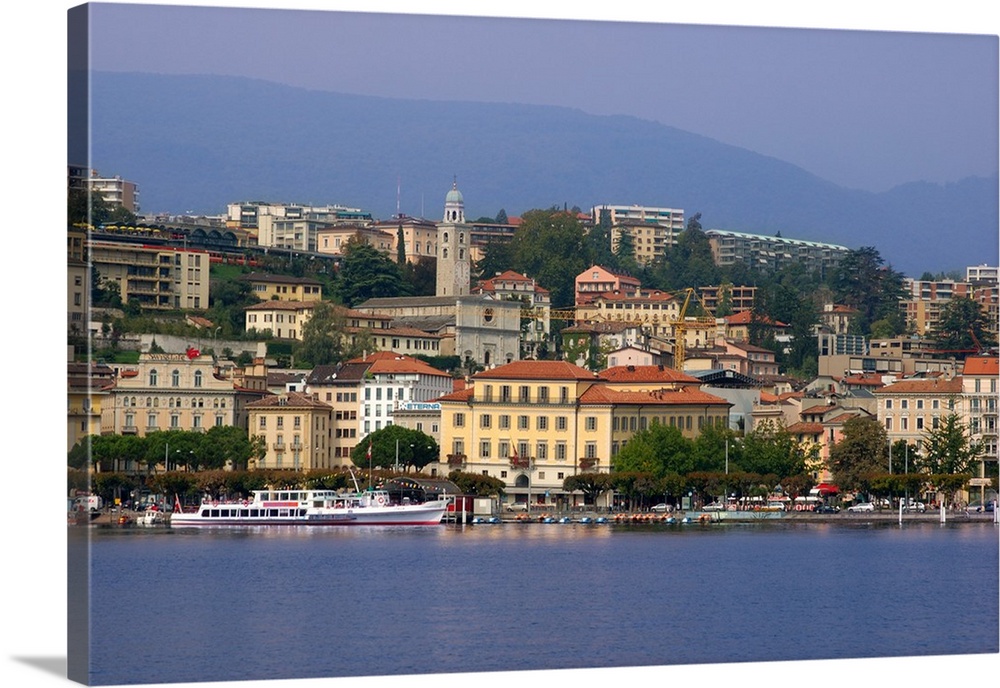 Switzerland, Lugano, Lake Lugano, Historic Town Center Waterfront