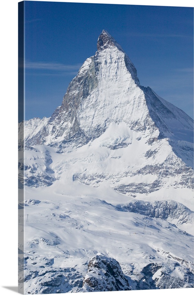 SWITZERLAND-Wallis/Valais-ZERMATT:.Gornergrat Mountain (el.3089 meters)-.View of the Matterhorn / Winter... Walter Bibikow...
