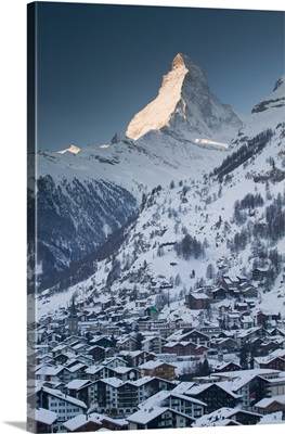 Switzerland, Wallis, Valais, Zermatt: Morning View With Matterhorn