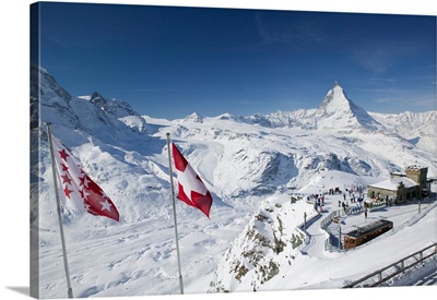 Switzerland, Zermatt: Gornergrat Mountain, Gornergrat Train And Matterhorn