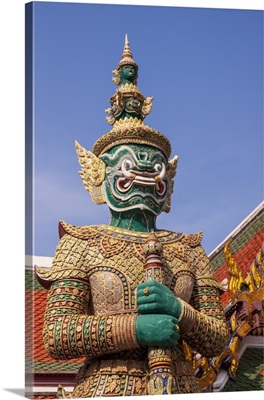 Thailand, Bangkok, Yaksha, Guarding Wat Phra Kaew (Temple Of The Emerald Buddha)