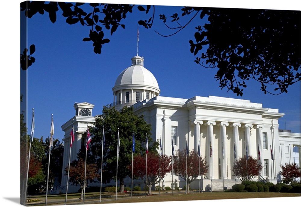 The Alabama State Capitol Building located on Goat Hill in Montgomery, Alabama, USA.