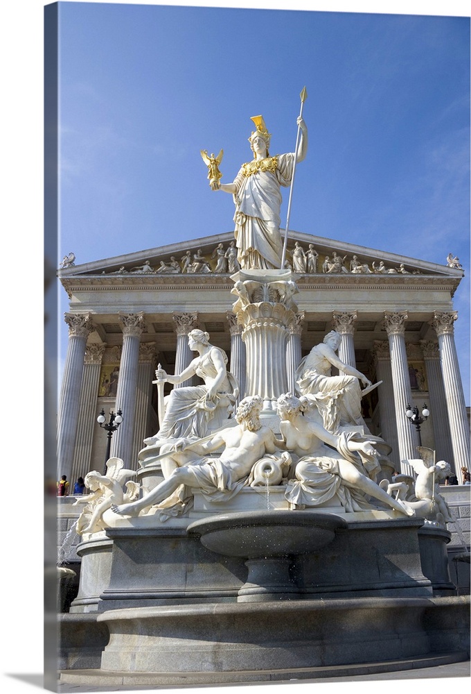 The Athena Fountain in front of the Austrian Parliament, Vienna, Austria