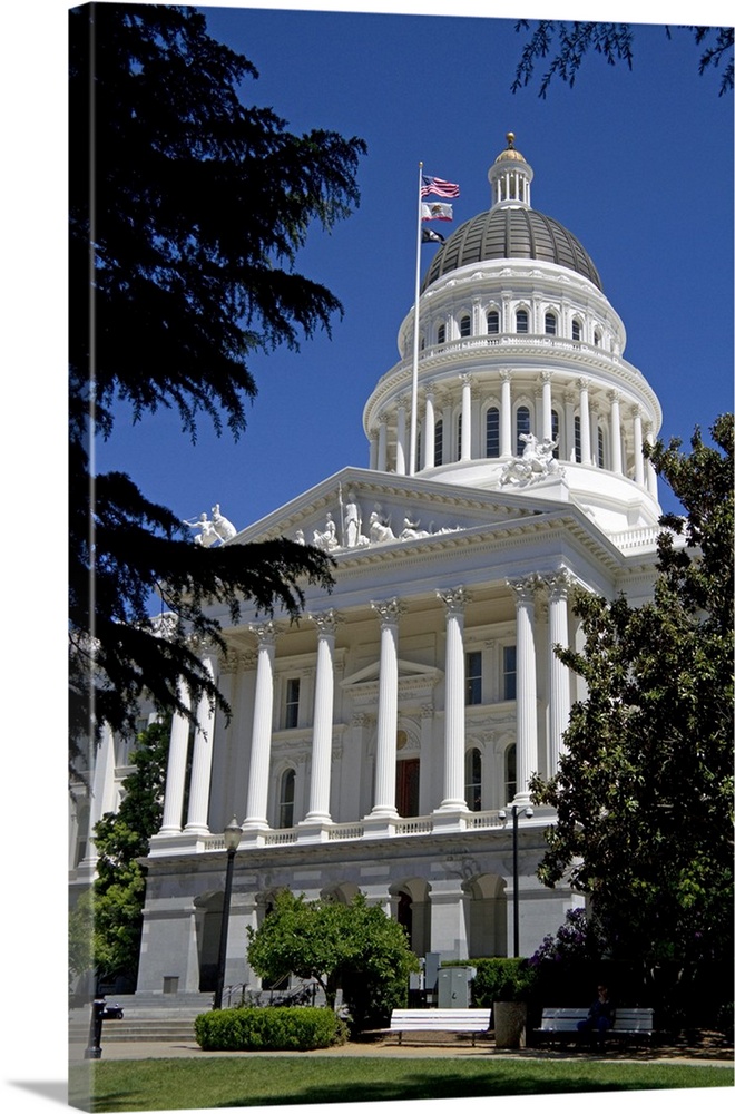 The California State Capitol building in Sacramento, California, USA.