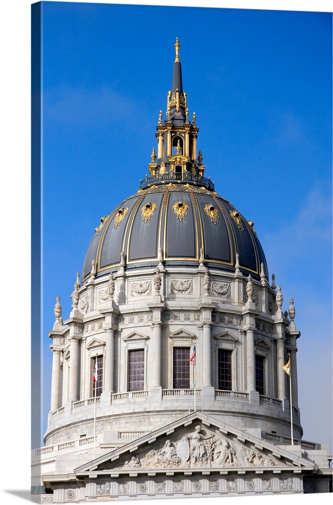 The dome of the city hall in San Francisco, California.