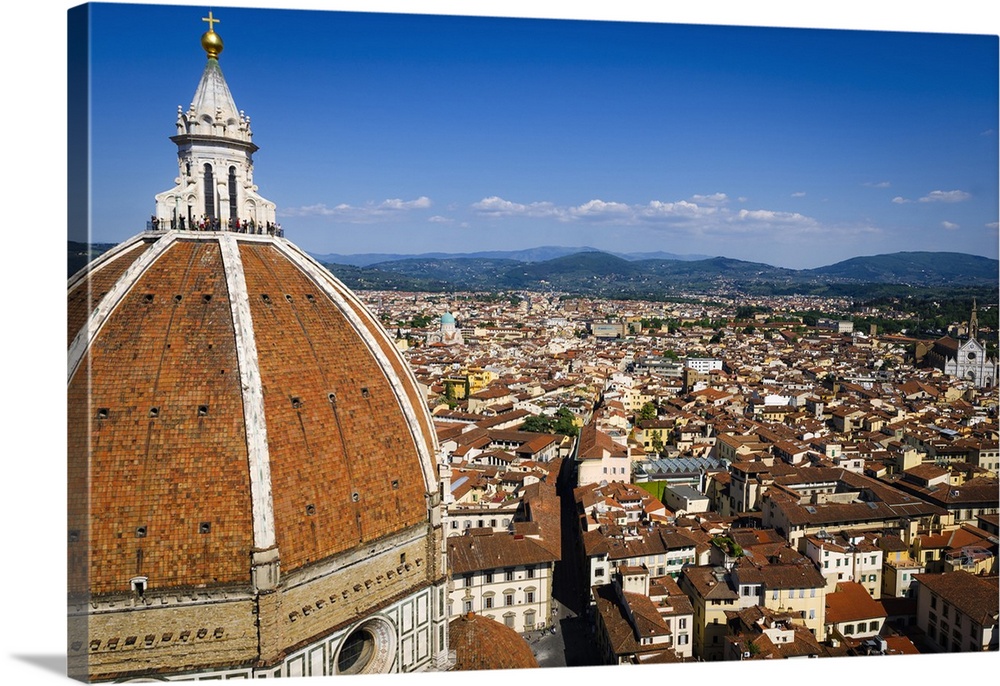 The Duomo dome from Giotto's Bell Tower (Campanile di Giotto), Florence, Tuscany, Italy.