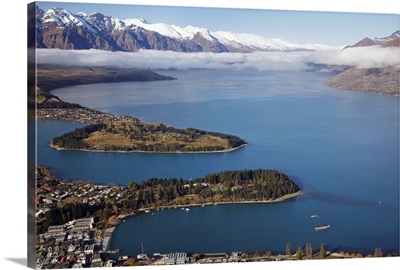The Remarkables, Lake Wakatipu, and Queenstown, South Island, New Zealand