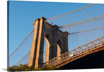 The South Tower Of The Iconic Brooklyn Bridge, New York City, New York