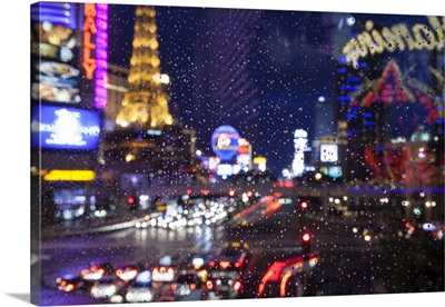 The Strip With Paris At Las Vegas Main Strip Lights At Night