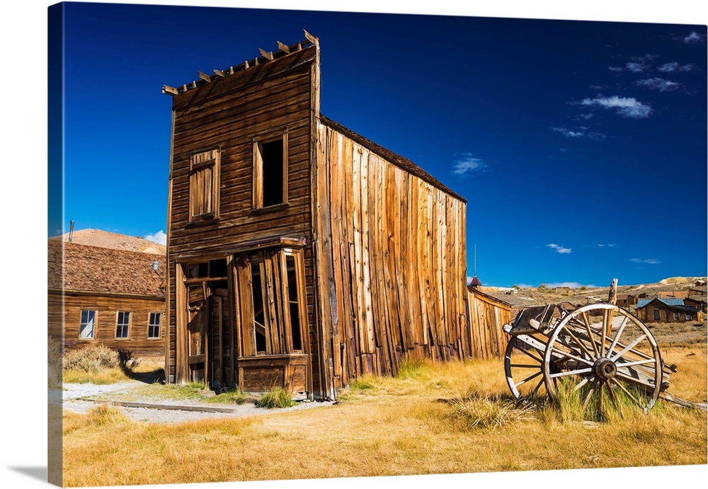 The Swazey Hotel and wagon, Bodie State Historic Park, California USA.