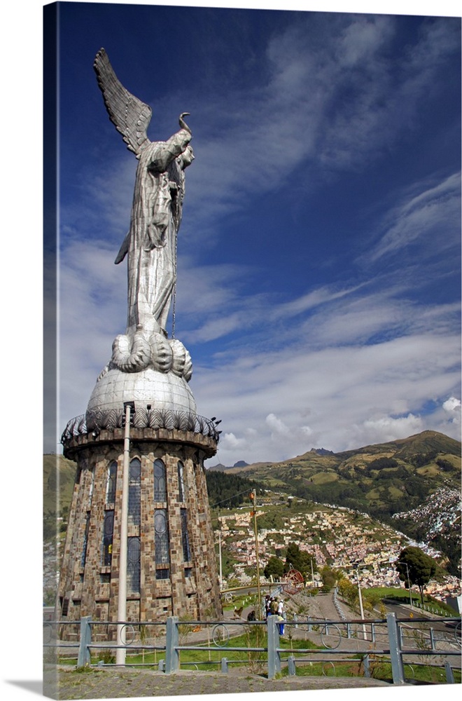 Ecuador, Quito. The Virgin of Panecillo watches over Quito, A UNESCO World Heritage Site.