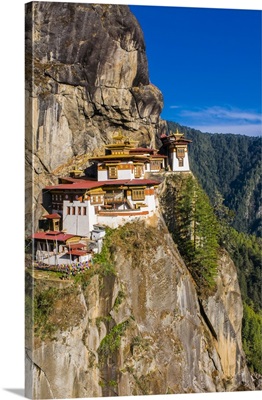 Tiger-Nest, Taktsang Goempa monastery hanging in the cliffs, Bhutan