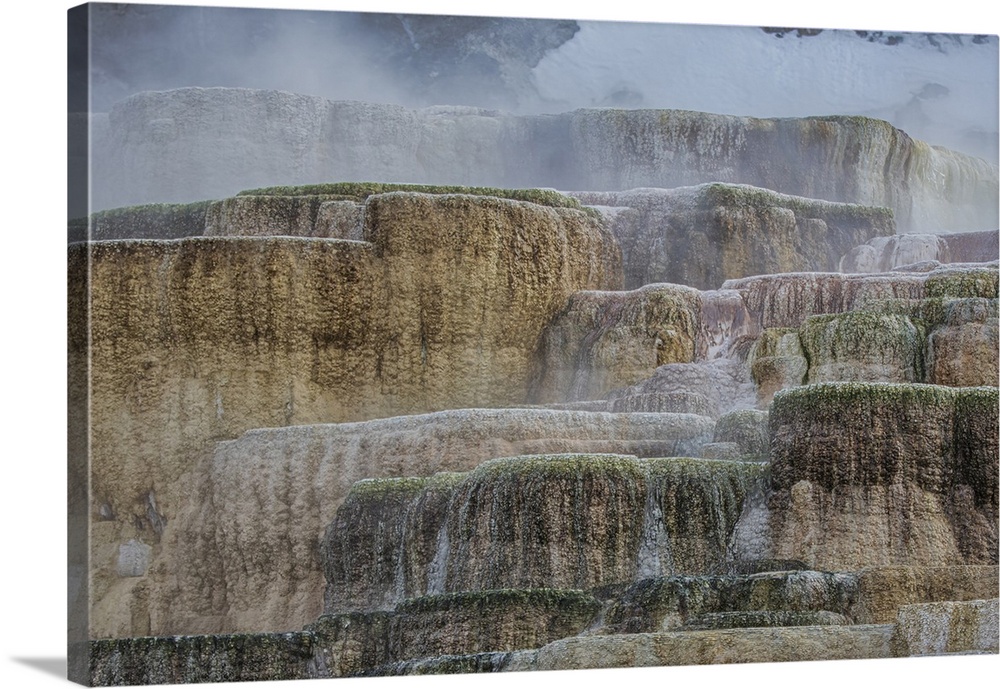 Travertine pools of Mammoth Hot Springs in Yellowstone National Park.