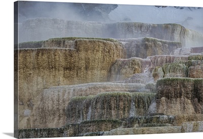 Travertine Pools Of Mammoth Hot Springs In Yellowstone National Park