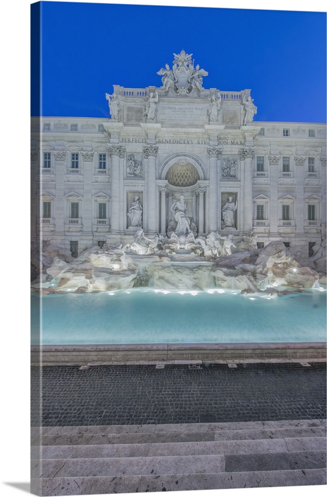 Europe, Italy, Rome, Trevi Fountain at Dawn.