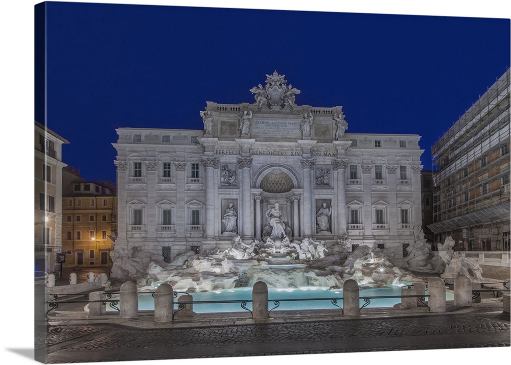 Europe, Italy, Rome, Trevi Fountain at Dawn.