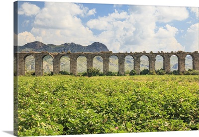 Turkey, Anatolia,Antalya,Aspendos, Aspendos Aqueduct Over River Eurmedon