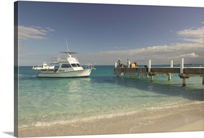 Turks and Caicos, Providenciales Island, Grace Bay, Dive Boats and Pier