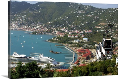 US Virgin Islands, St. Thomas, Charlotte Amalie, Paradise Point, Tram cars