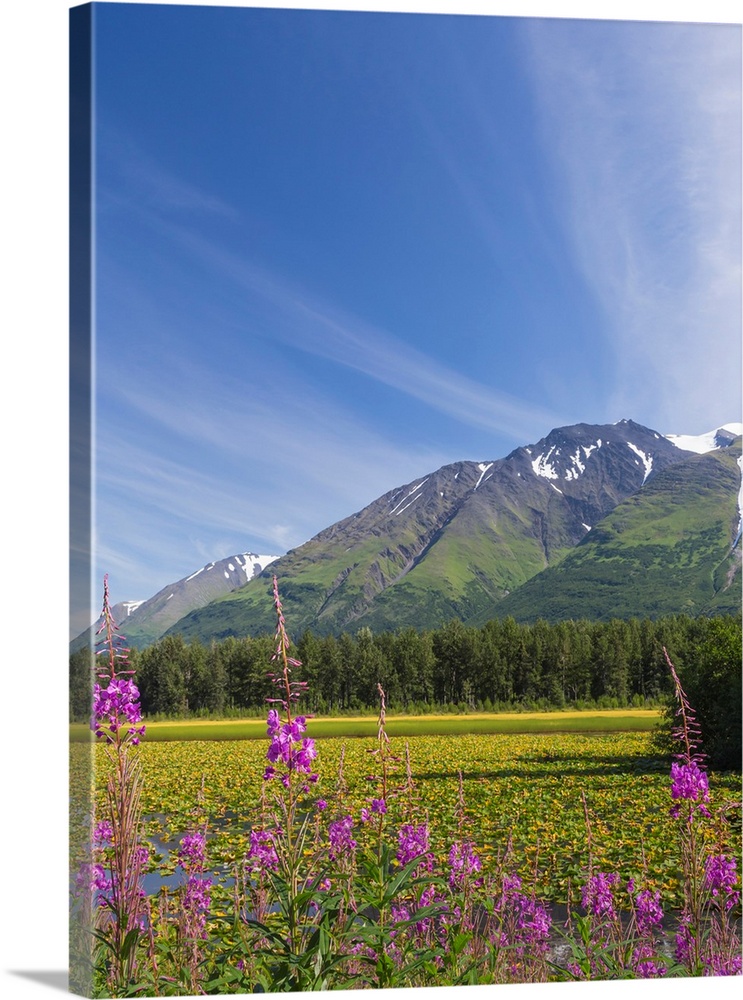 USA, Alaska, Kenai Peninsula. Mountain and lake landscape.