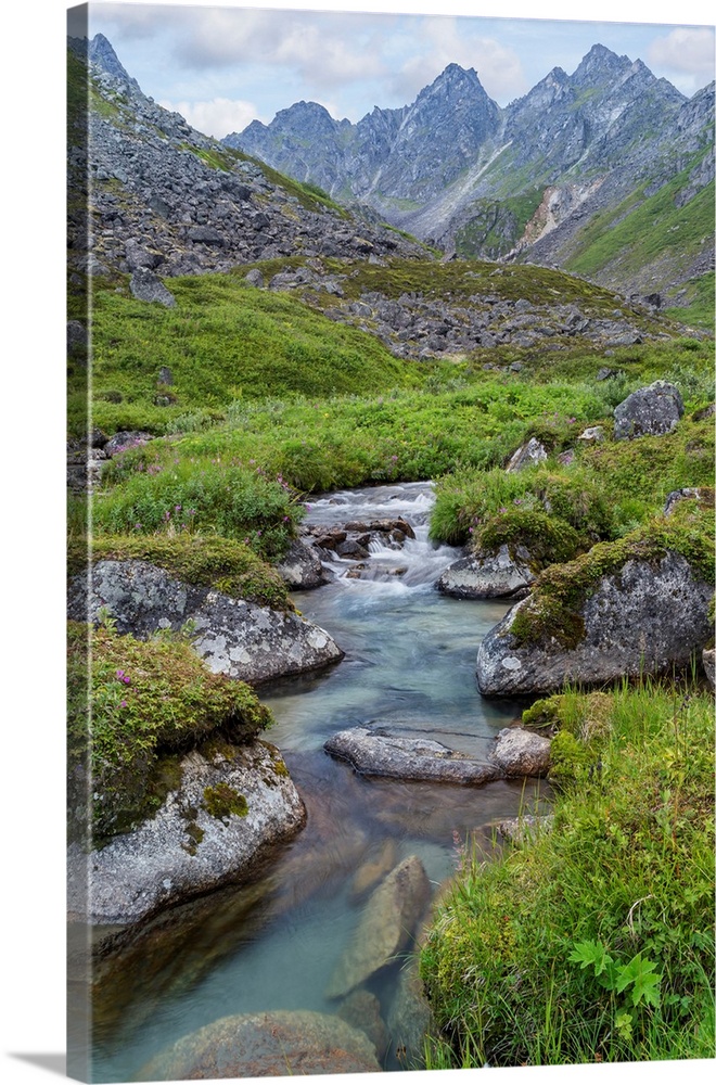 USA, Alaska, Talkeetna Mountains. Landscape with Archangel Creek.