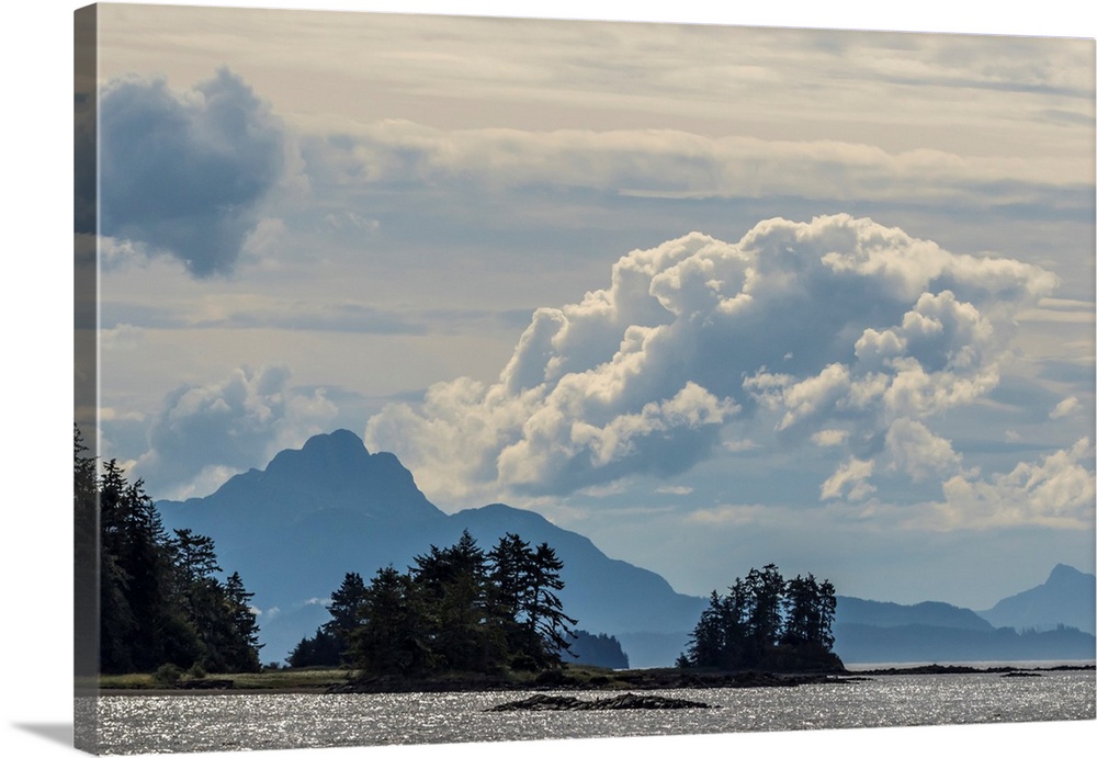 USA, Alaska, Tongass National Forest. Mountain and ocean landscape.