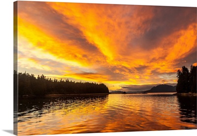 USA, Alaska, Tongass National Forest, Sunset Landscape