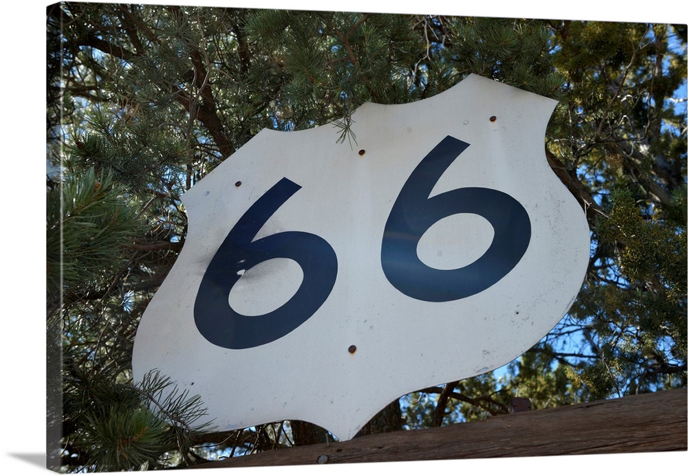 USA, Arizona, Sedona, Vintage Highway 66 sign.