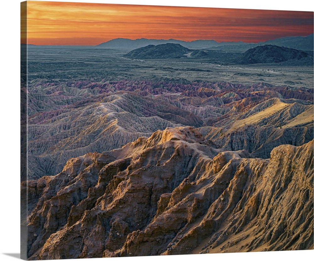 USA, California, Anza-Borrego Desert State Park. Barren desert landscape at sunrise.