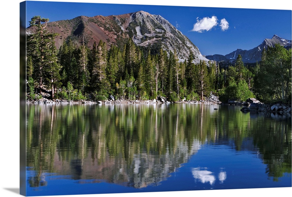 USA, California, Sierra Nevada Mountains. Sherwin Lake reflects mountains.