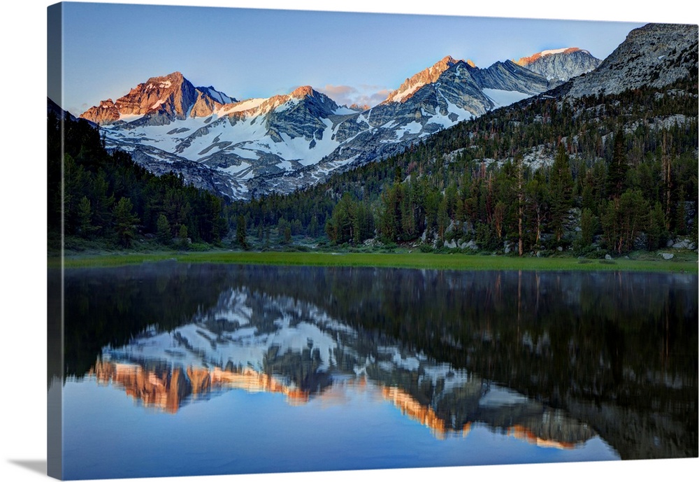 USA, California, Sierra Nevada Range. Reflections in Heart Lake.