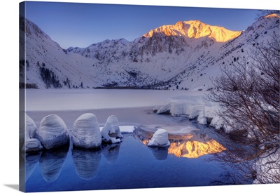 USA, California, Sierra Nevada Range, Winter Sunrise At Convict Lake