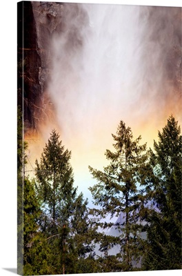 USA, California, Yosemite National Park, Rainbow At Base Of Yosemite Falls