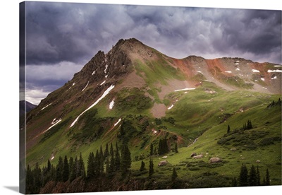 USA, Colorado, San Juan Mountains, Green Mountain Tundra And Summer Storm Clouds