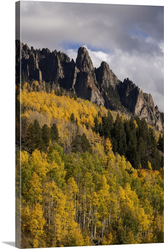 USA, Colorado, Uncompahgre National Forest. Mountain and forest in autumn. United States, Colorado.