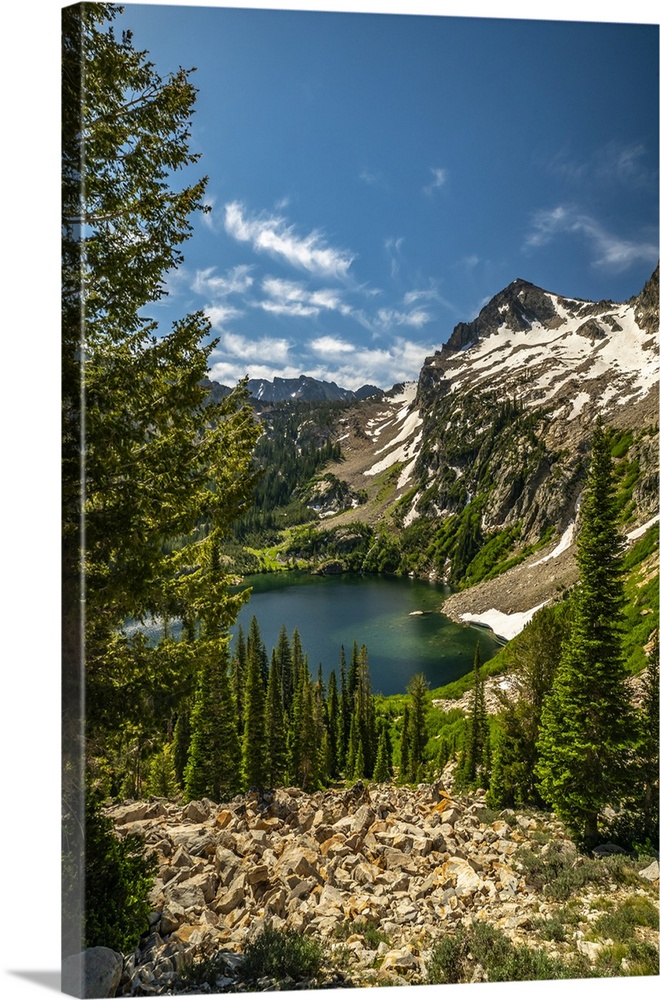 USA, Idaho, Sawtooth Wilderness. Mountain and Alpine Lake.