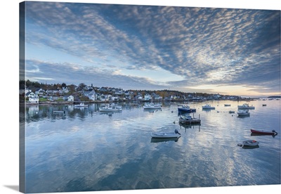 USA, Maine, Stonington, Stonington Harbor At Dawn