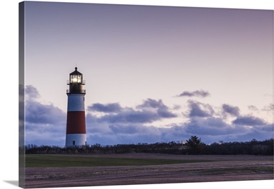 USA, Massachusetts, Nantucket Island, Sankaty, Sankaty Head Lighthouse At Dawn