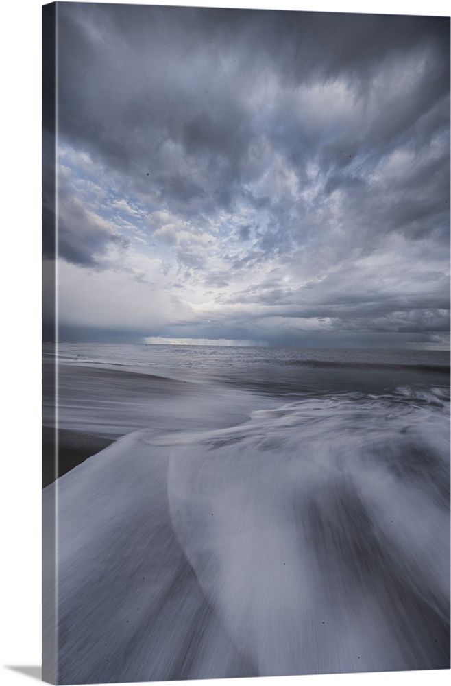 USA, New Jersey, Cape May National Seashore. Sunset on ocean and beach.