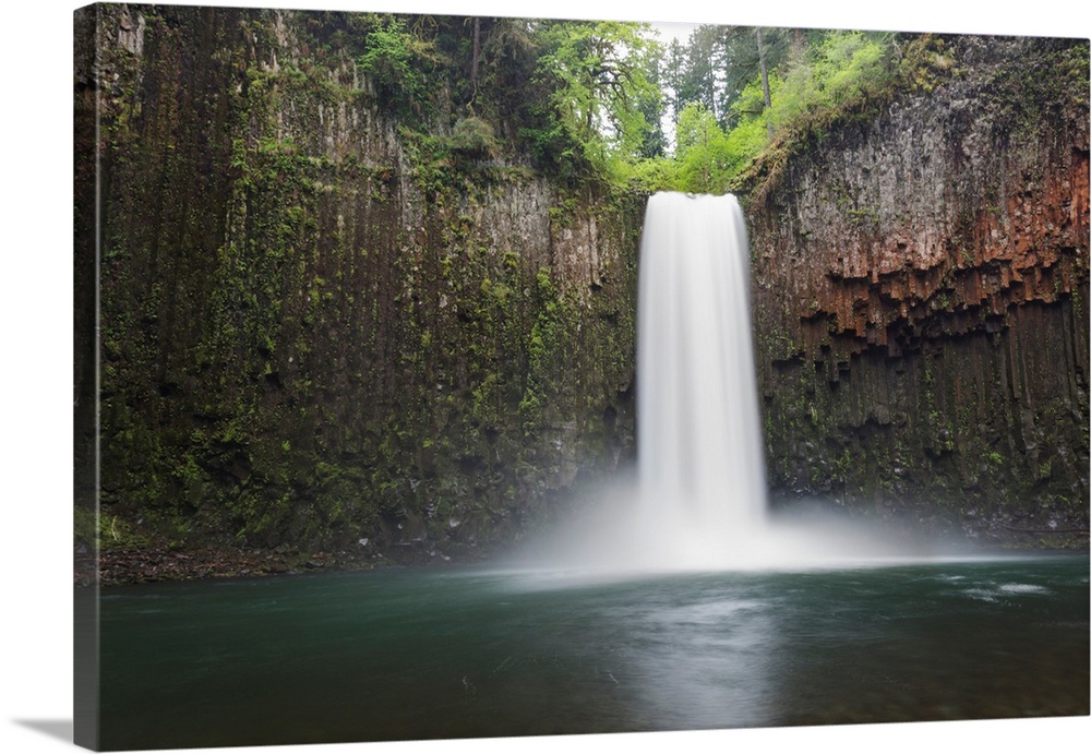 USA, Oregon. Abiqua Falls plunges into large pool.