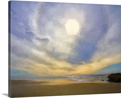 USA, Oregon, Hug Point State Park, Abstract Image Of A Sun Bow Over Beach